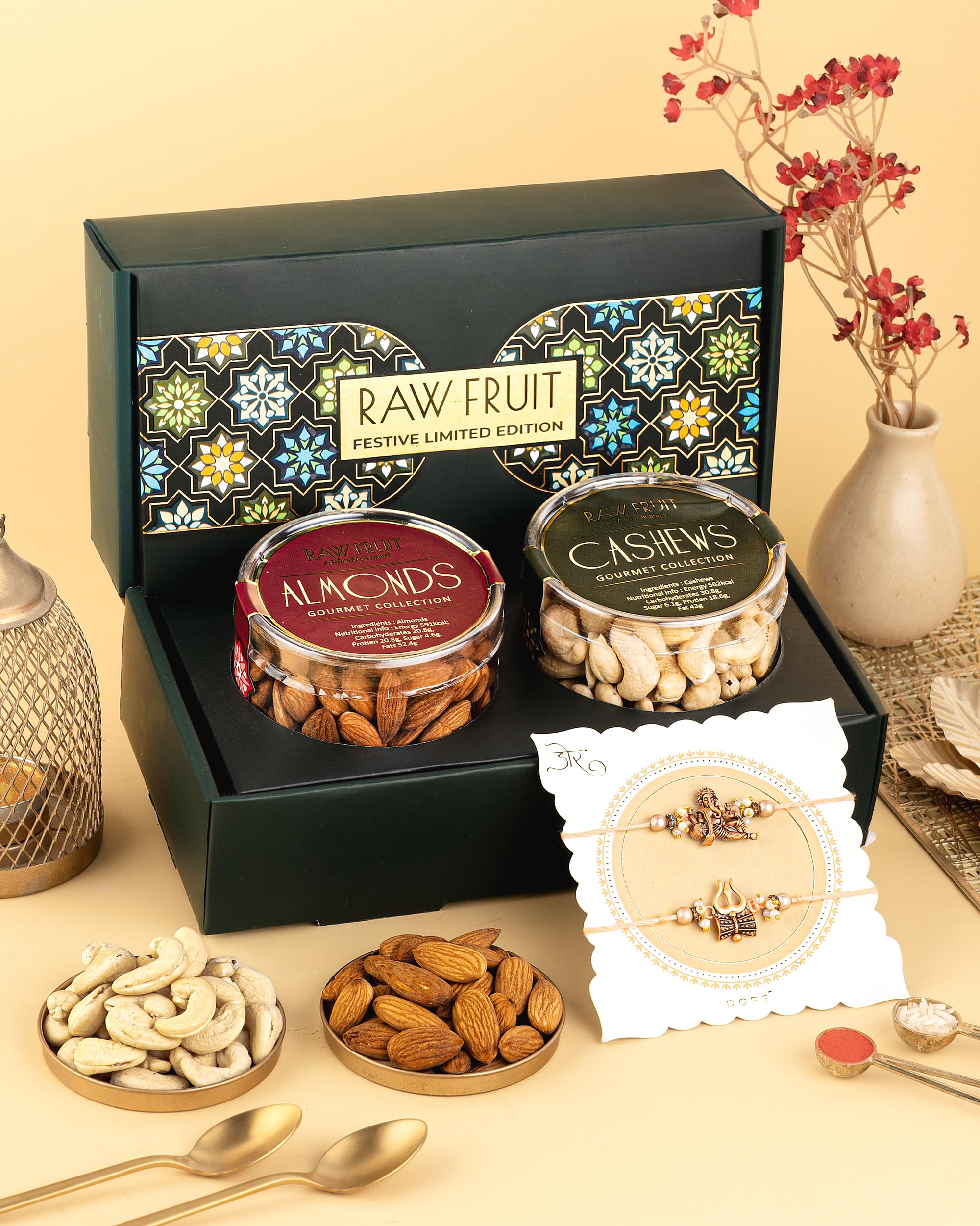 Hyperfoods® Set Of 2 Rakhi For Brother Rakhi Gift For Brother Rakhi With Gift For Brother Dry Fruits Combo Pack Dry Fruits Box For Gift Pack Of 2 Dryfruits Cashew Almond Shiva Ganesha Rakhi Set Of 2-image-30