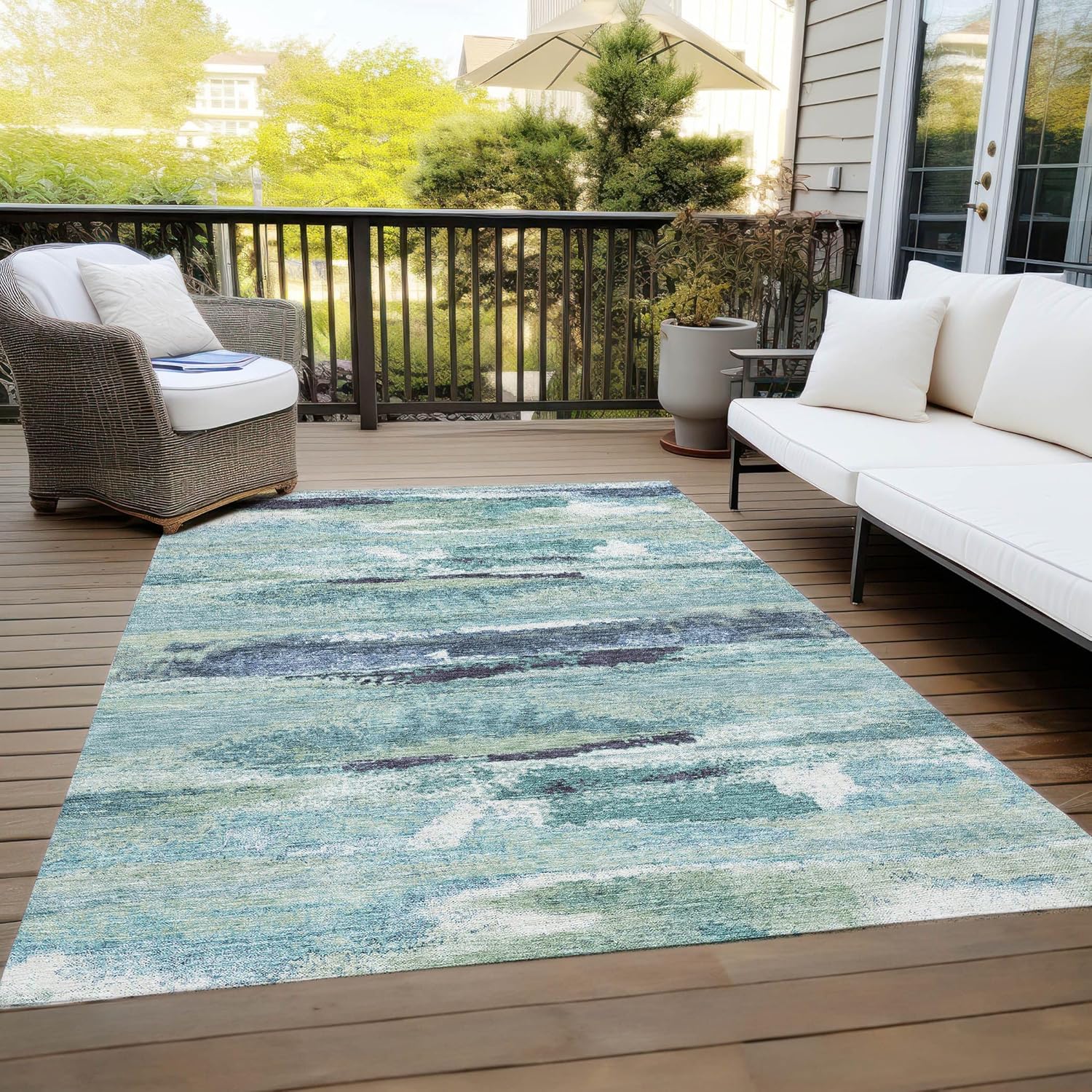 Addison Rugs Chantille ACN942 Aloe 8' x 10' Indoor Outdoor Area Rug, Easy Clean, Machine Washable, Non Shedding, Bedroom, Entry, Living Room, Dining Room, Kitchen, Patio Rug