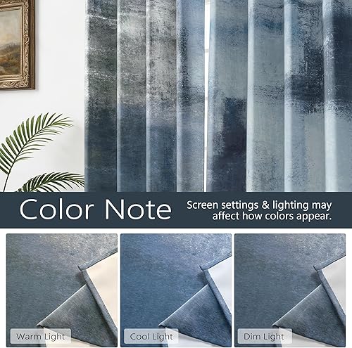 Miniatura 4 de Asuexpect Juego de 2 paneles de cortinas abstractas, geométricas, modernas y elegantes, para ventana de sala de estar y dormitorio, 50% de
