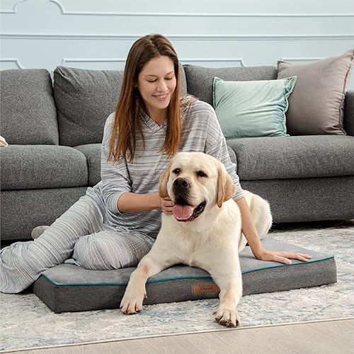 Miniatura 8 de LE SURE Funda de cama lavable XL para perro, funda de franela de felpa de repuesto para tapete ortopédico para mascotas, 41 x 29 x 3.5 pulgadas, gris