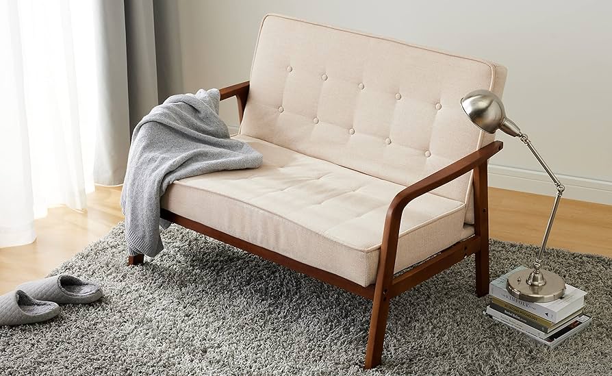 Amazon|Amazonベーシック ソファ 2人掛け 天然木フレーム 布張り Amazon|Amazonベーシック ソファ 2人掛け 天然木フレーム 布張り