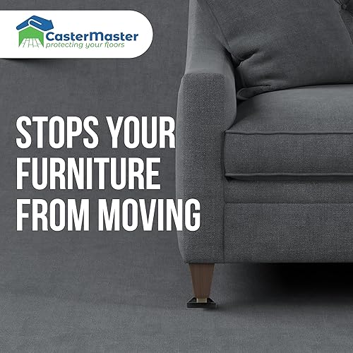 Miniatura 4 de CasterMaster Almohadillas antideslizantes para muebles, 2 x 2 pulgadas, cuadradas, de goma, antideslizantes, posavasos para las piernas, para sofá,