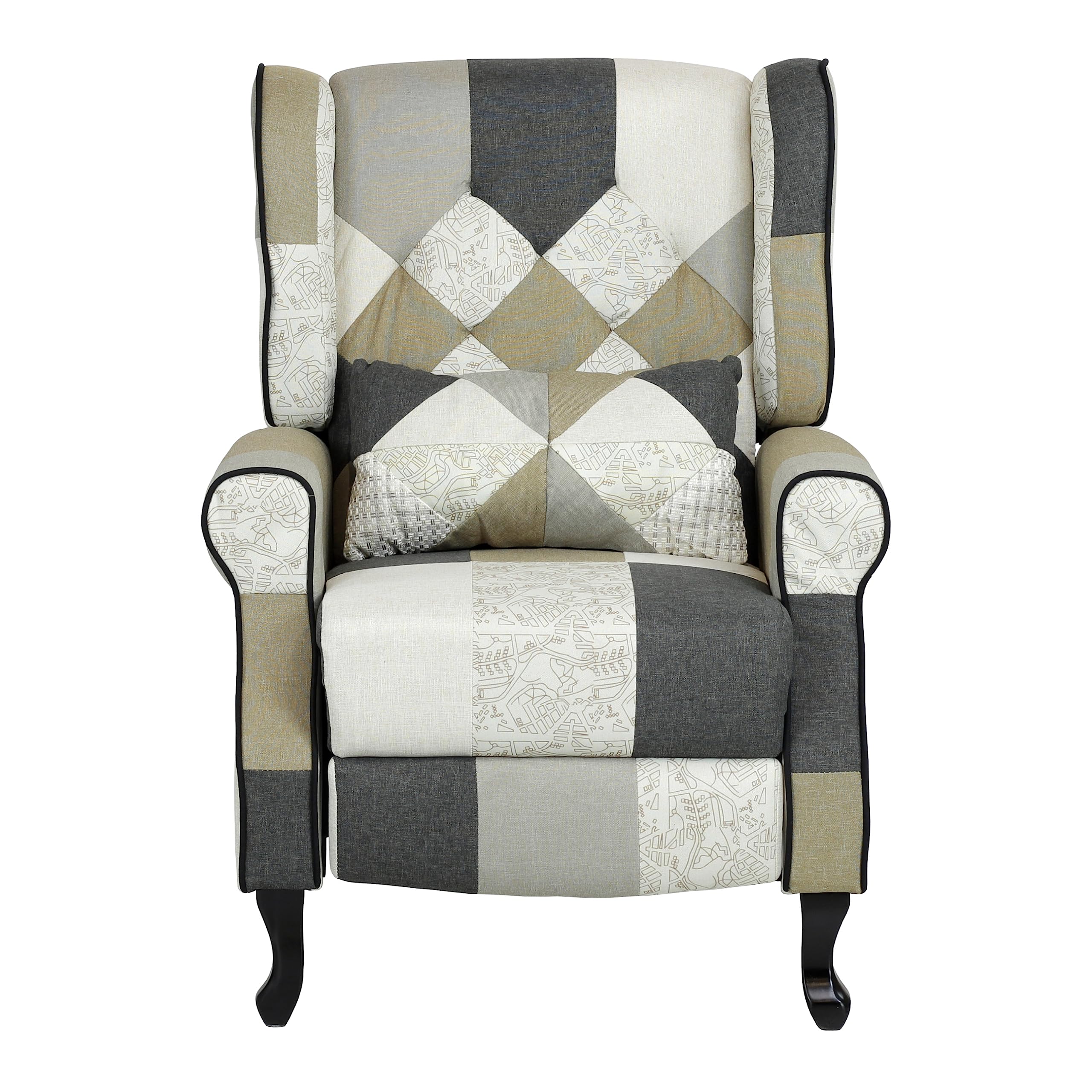 Totò Piccinni Poltrona Relax Reclinabile con Poggiapiedi Imbottita (Patchwork Elegant, Comfort)