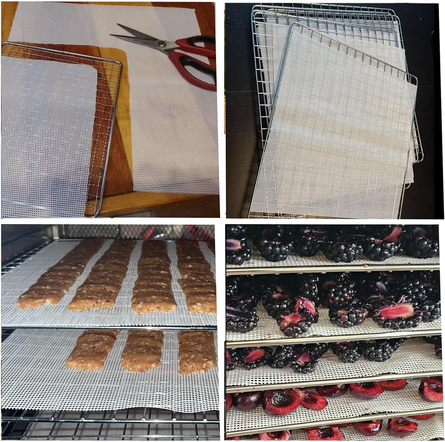 23.6 * 157.5"(60 * 400cm) Silicone Dehydrator Sheets, Non-Stick Reusable Dehydrator Mats for Fruit Dryer Mesh for Cosori,Fine Mesh Trays