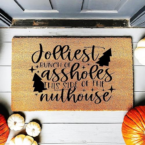Miniatura 10 de WoodByStu Jolliest Bunch of Assholes This Side of The Nuthouse - Tapete navideño divertido para puerta (16 x 24 pulgadas)
