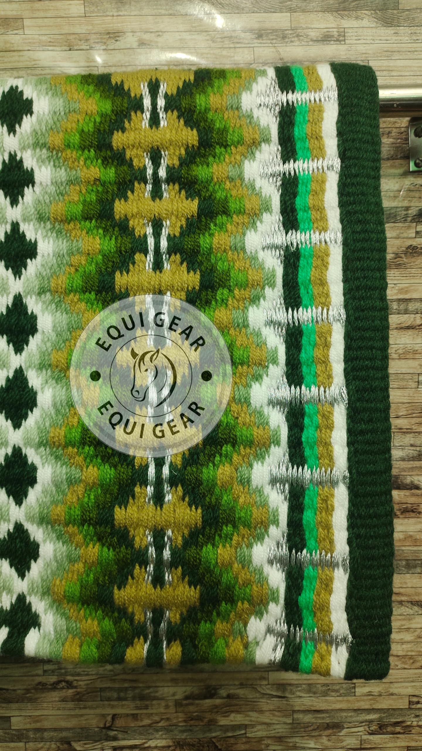 Horse Western Ranch Sottosella/Coperta da Sella Western in Lana neozelandese con Imbottitura in Lana con sensore Flex (Personalizzazione Disponibile) AN02 (36" x 42")