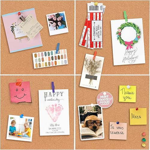 Miniatura 2 de SVOPY - Tablón cuadrado de corcho para paredes  Paquete de 4 azulejos de corcho extra gruesos de 12 x 12 pulgadas para decoración del hogar y