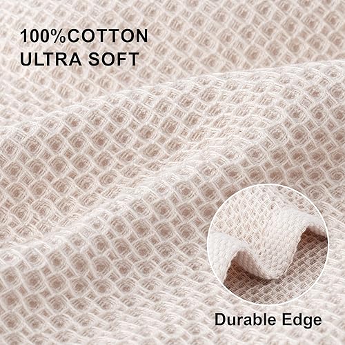 Miniatura 2 de joybest Paños de cocina de algodón, paquete de 8 paños de cocina de tejido de gofre, ultra suaves, absorbentes, paños de secado rápido, trapos de