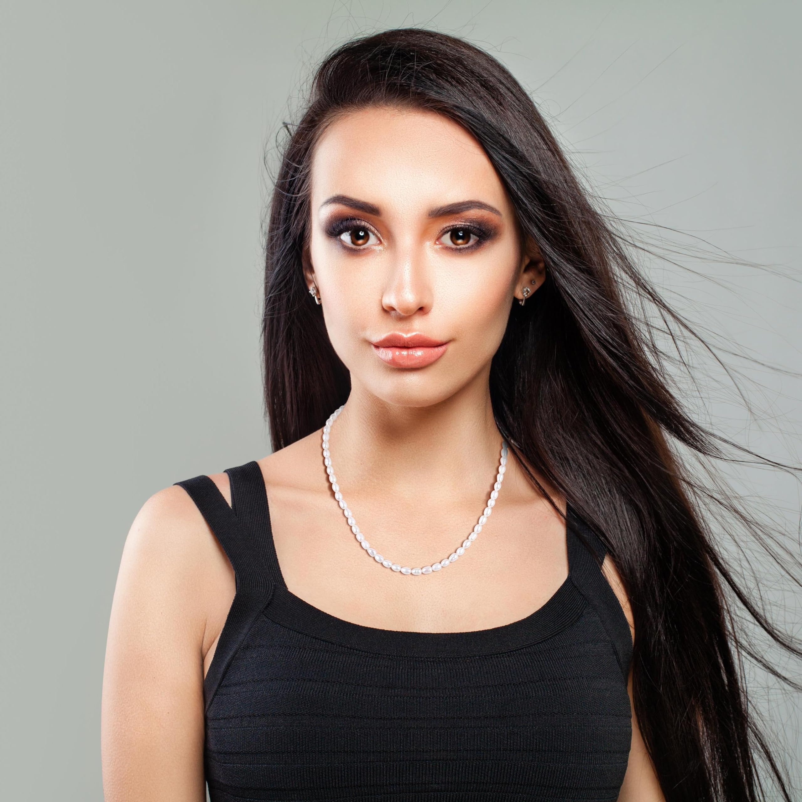GAVU Collar de Perlas de Agua Dulce para Mujer con Cierre de Barra en T Chapado en Oro