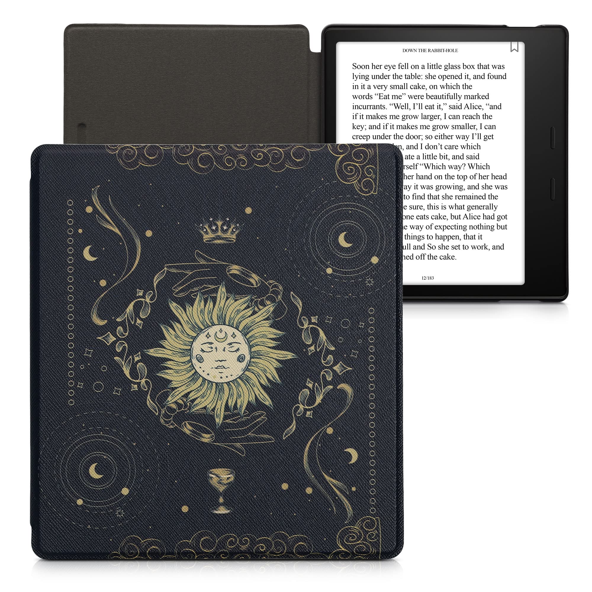 kwmobile Cover for Amazon Kindle Oasis 10. Generation Case - eReader Cover with auto sleep funktion - Tarot Card with Dark Blue/Yellow/Black — view 8