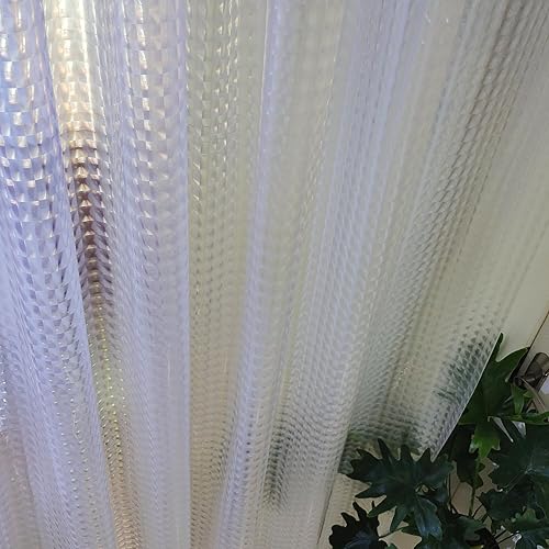 Miniatura 2 de Forro de cortina de ducha corta de 60 pulgadas de largo, forro de ducha corto transparente de EVA resistente con 3 imanes fuertes pesados, 100%