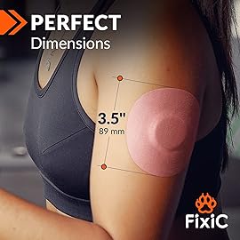 Fixi Adhesive Patches 25 Pack 3 1/2 - Good for Libre 1, 2, 3 & Plus - G7 & Stelo - Guardian - Waterproof Adhesive Patches - Libre Adhesive Covers - Pre-Cut - Best Fixation for Your Sensor! (Pink)