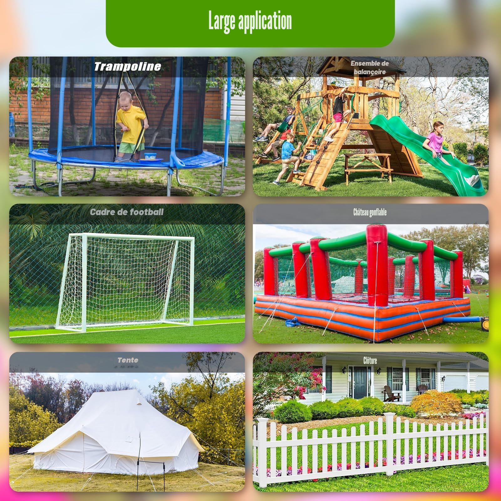 Benelabel Ancrages de Sol, 50cm Piquet de Fixation Trampoline 4pcs Ancrage au Sol Robuste 5cm éPi de La TempêTe de Vent pour BalançOire/Camping/Abri/Chien/Carport/Auvent avec Plaque Fixe