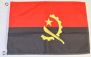Angola 12" X 18" Polyester Flag with Grommets #179