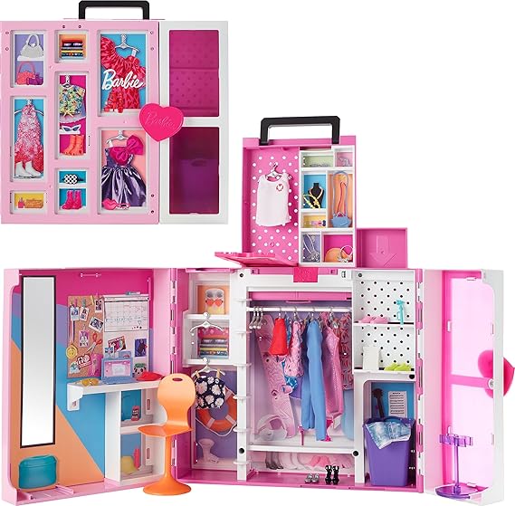 Barbie Dream Closet Playset, 35+ Clothes & Accessories Including 5 Complete Looks, PopUp Second