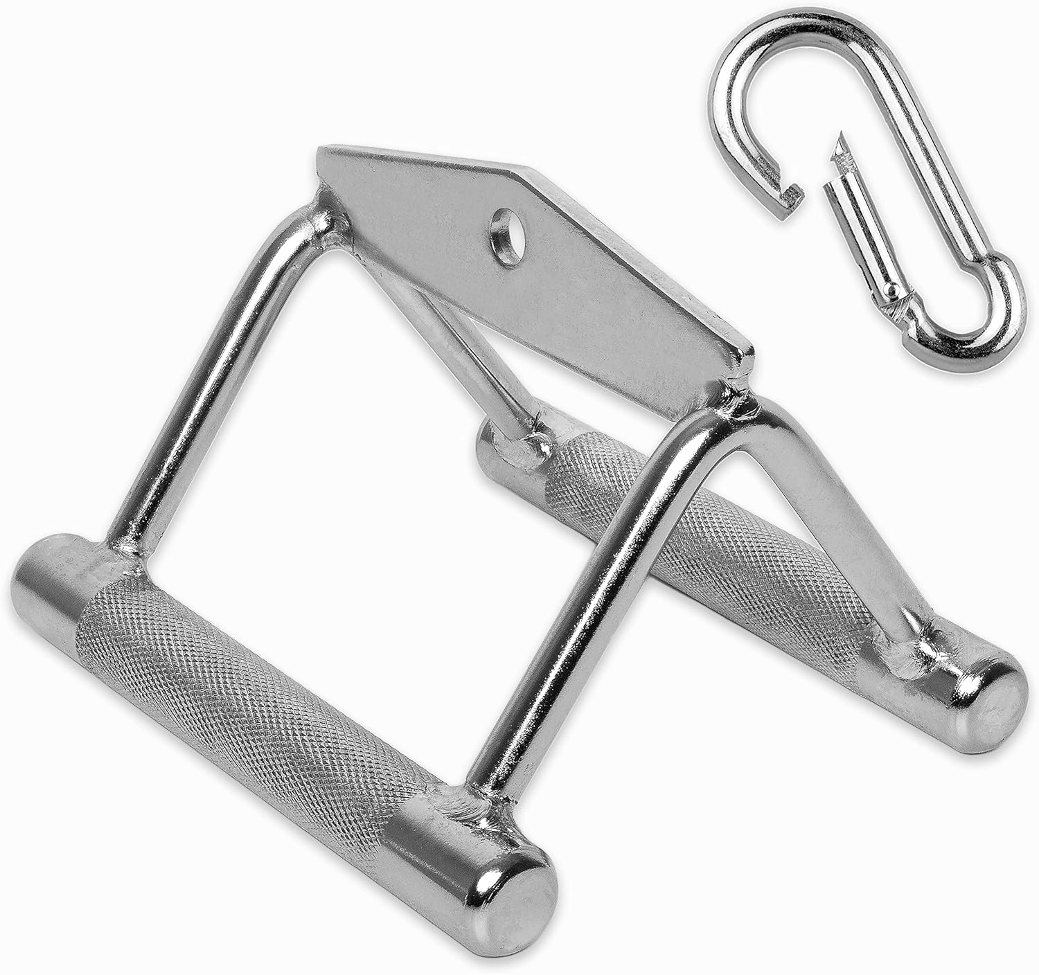 C.P.Sports Mango paralelo de acero cromado | aprox. 14 cm | mango de remo para ejercicios clásicos de remo / tracción en la torre de tracción de cable, torre de fuerza, torre de cuerda | para deportes