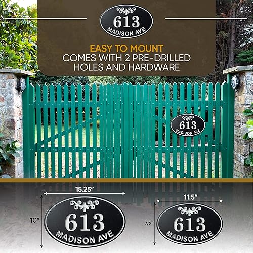 Miniatura 2 de Carvature - Números de casa y nombre de calle, placa de número de casa, placa de dirección de casa, número de dirección, letrero de número de casa,