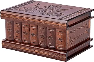 Wooden Secret Jewelry Box Puzzle Magic Case, Big Size, Secret stash Safe Compartment Place Lock with Hidden Key, Money Rac...