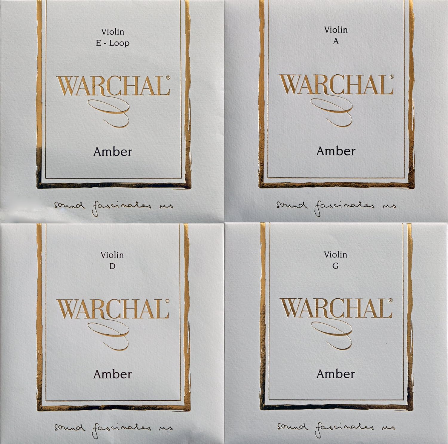 Warchal Amber Violin String Set with E Loop End