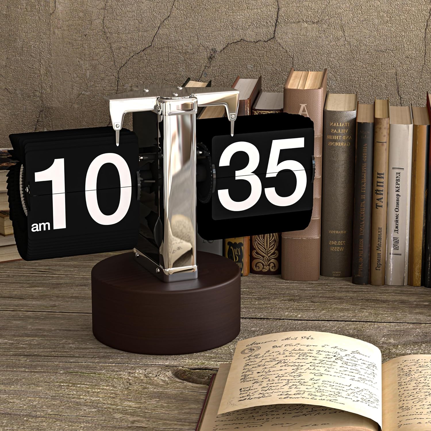 Amazon.com: Swvzwy Flip Clock,Retro Vintage Design Auto Flip Mechanical ...