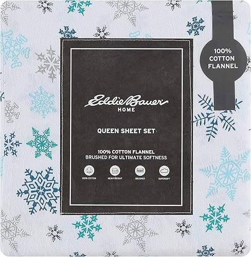 Vista 294 de Eddie Bauer - Full Sheets, Cotton Flannel Bedding Set, Brushed For Extra Softness, Cozy Home Decor (Dog Friends, Full)
