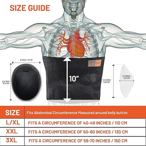 Miniatura 8 de Everyday Medical Cinturón de soporte para hernia umbilical de talla grande I Alivio del dolor y las molestias de hernias umbilicales, ombligo,