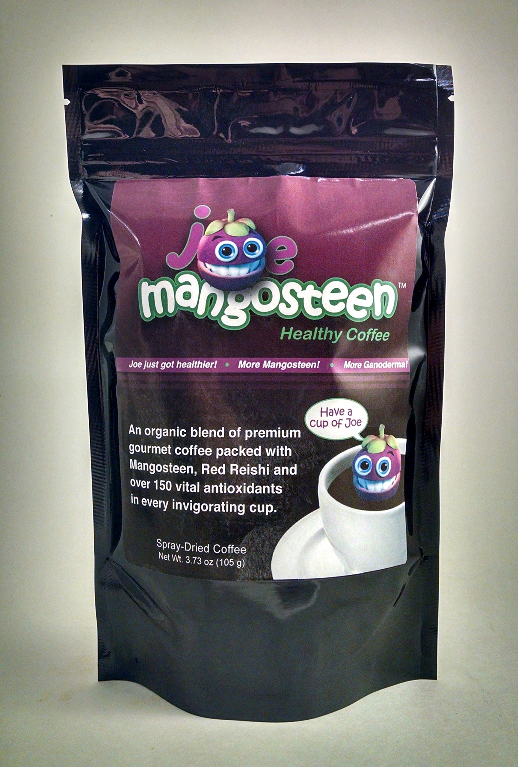 Joe Mangosteen Healthy Organic Coffee with Mangosteen & Ganoderma 3 - 3.73oz Bags (120 Servings)