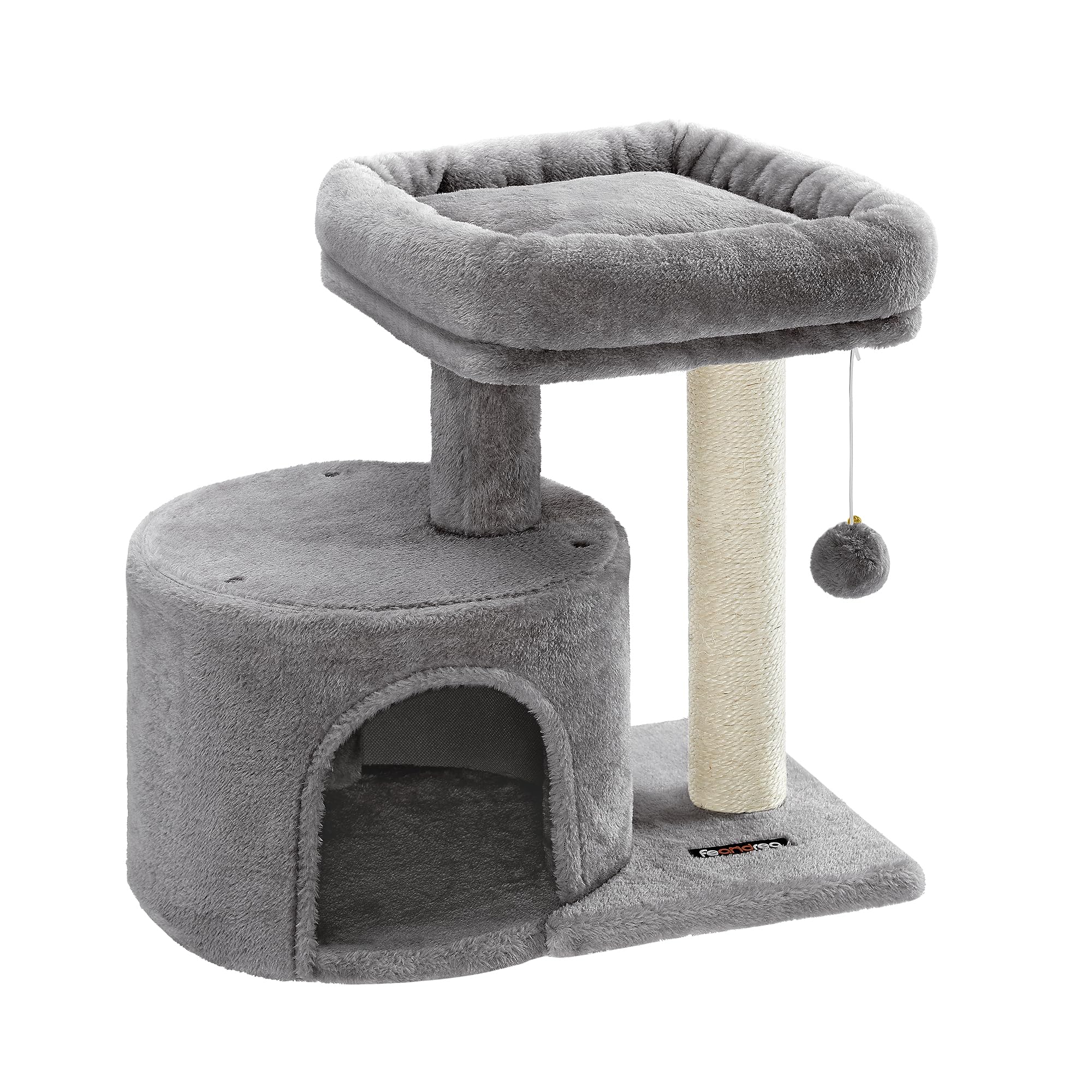 Feandrea Árbol para gatos, torre para gatos con poste de sisal, condominio para gatos, gris claro PCT50WV1