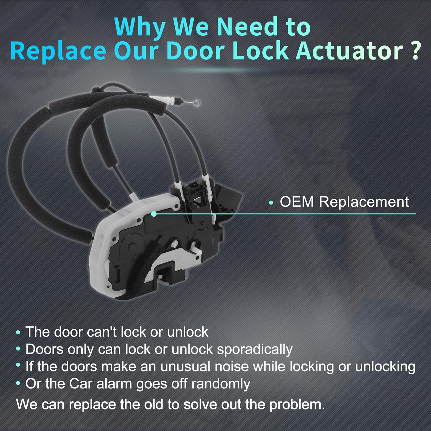 X AUTOHAUX Replacement Rear Left Passenger Side Power Door Lock Actuator Motor with with Cable for Nissan Juke 2011-2017 Door Latch Actuator Assembly Replace No.825011KA2A Black