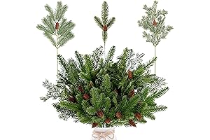 Sggvecsy Artificial Pine Branches Faux Pine Needles Christmas Twigs