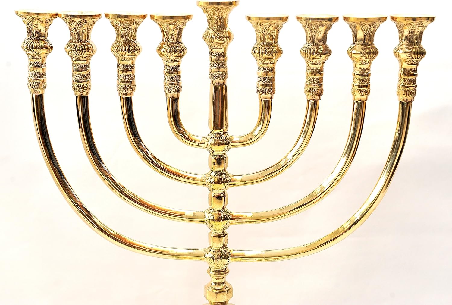 Menorah (Hanukiah) Gold Plated from Holy Land Jerusalem H/44 x W/32 CM