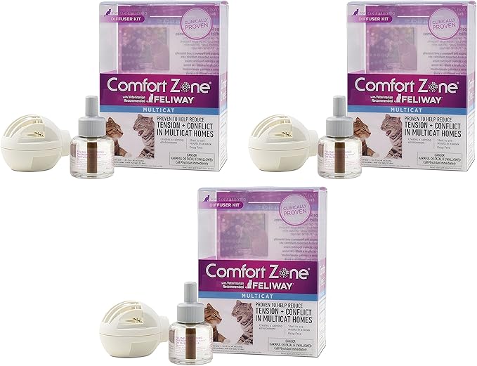 Comfort Zone (3 Pack) Feliway Multicat Diffuser and