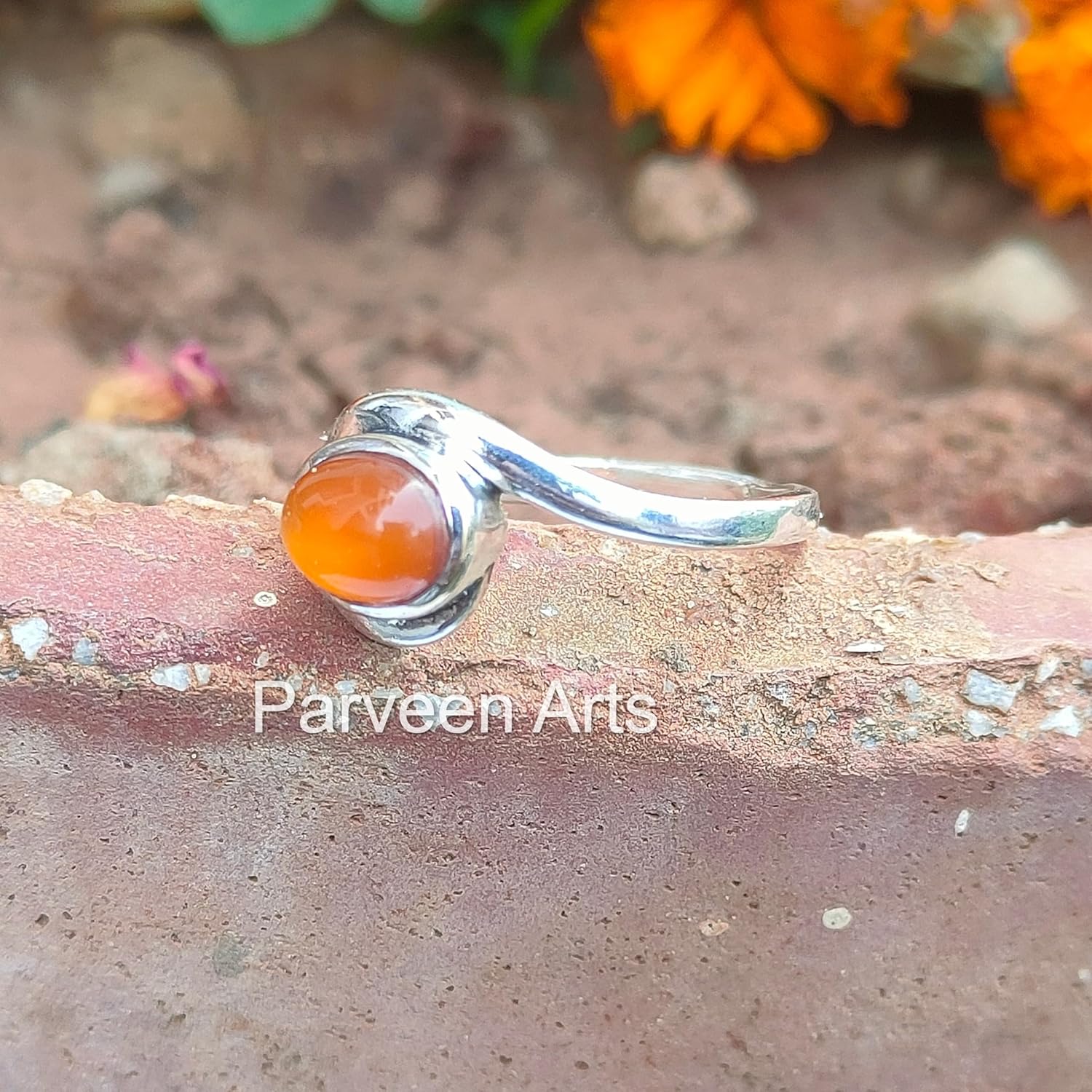 Carnelian Ring, 925 Sterling Silver, Attractive Ring, Bohemian Jewelry, Statement Ring For Women, Vintage Style, Handmade Rings, Wedding Gift For Her, Valetnine Day Gifts Ring - Image 5
