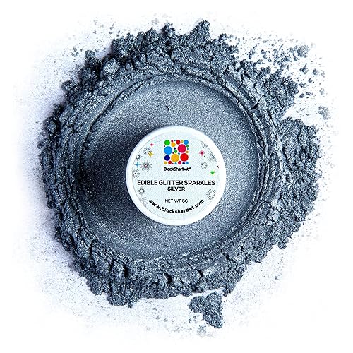 Miniatura 6 de Blacksherbet Purpurina comestible verde para bebidas de 0.18oz  Certificado KOSHER  Purpurina y polvo para pasteles, fresas, magdalenas, chocolate y