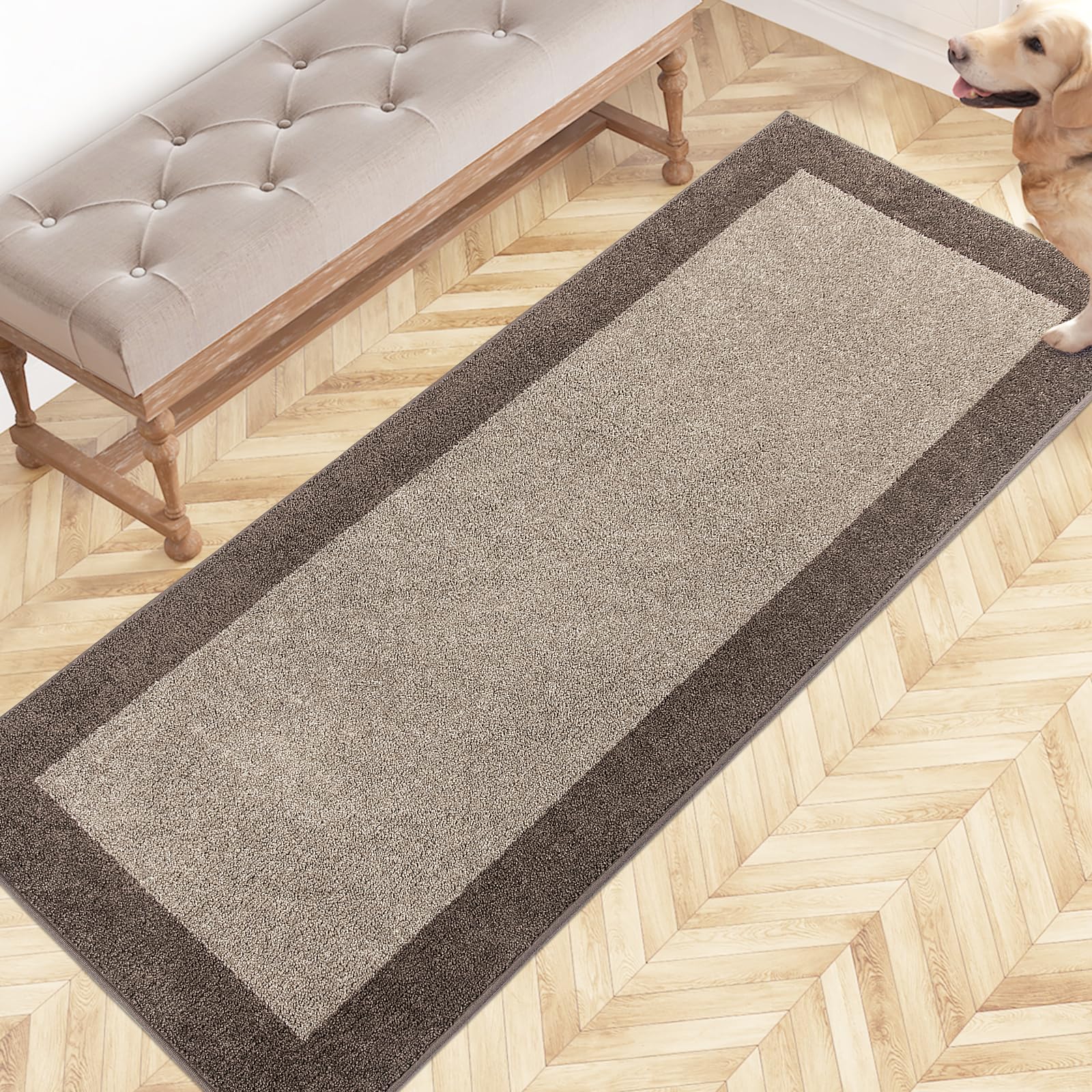 Dirt Trapper Indoor Door Mat 60 x 150 cm, Non-slip Entrance Rug, Machine Washable Dog Doormat, Inside Runner Rug for Hallway, Kitchen, Entryway