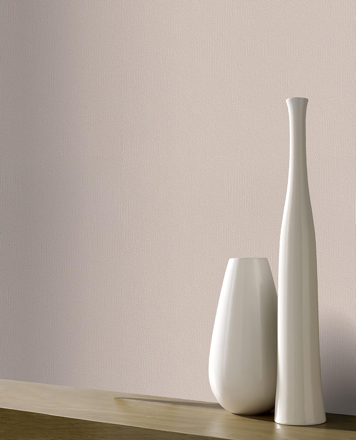 Rasch 415360 Plain Non-Woven Wallpaper in Warm Pink/Beige with Fine Structure Plain Wallpaper 10.05 m x 0.53 m