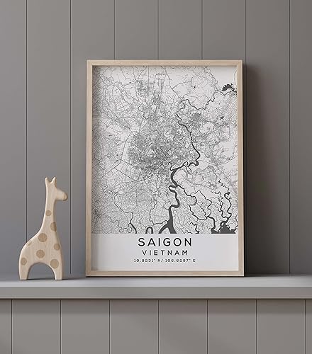 Miniatura 9 de Mapa de Saigón, Vietnam, Light 2 (12x16)