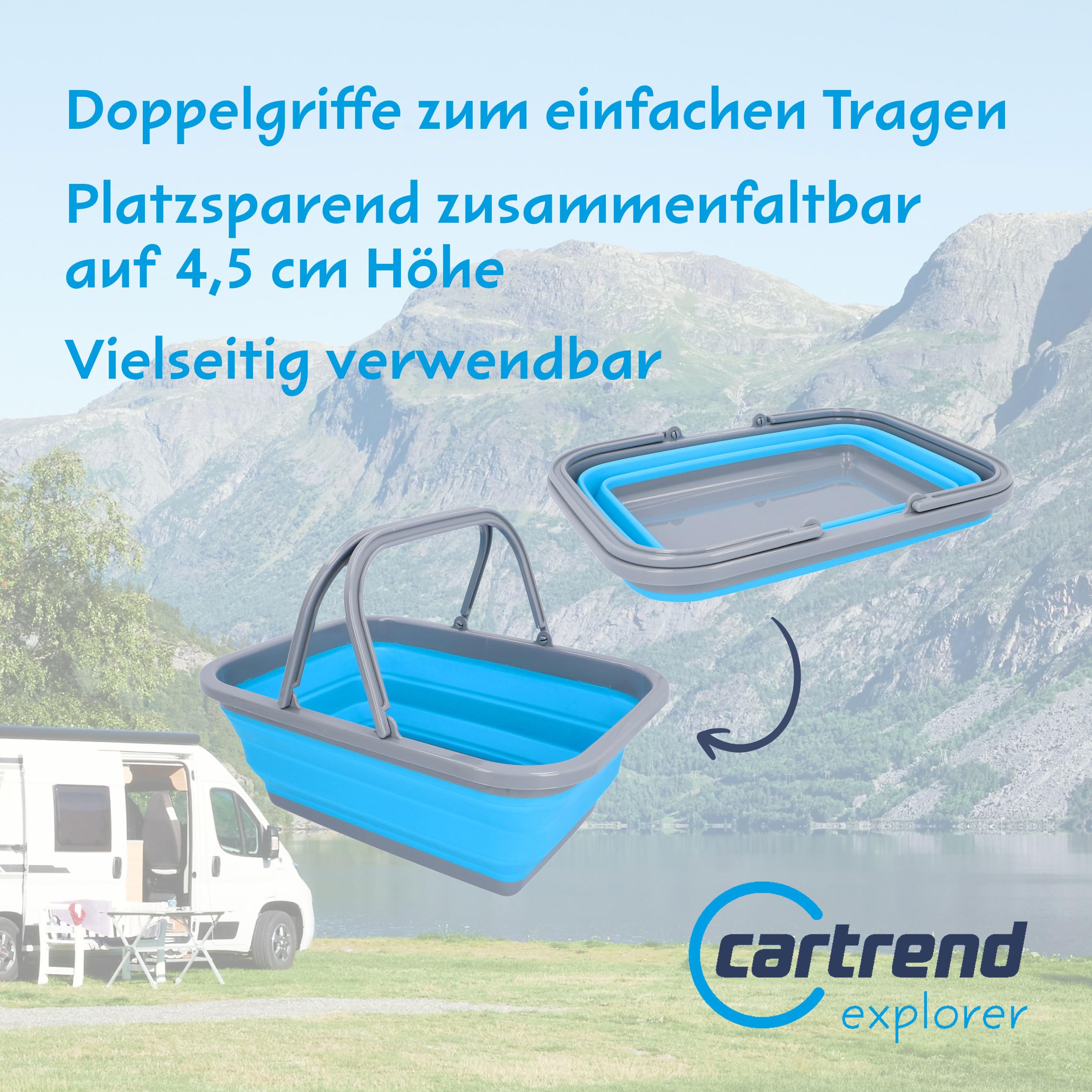 cartrend Vasca Pieghevole con Manico