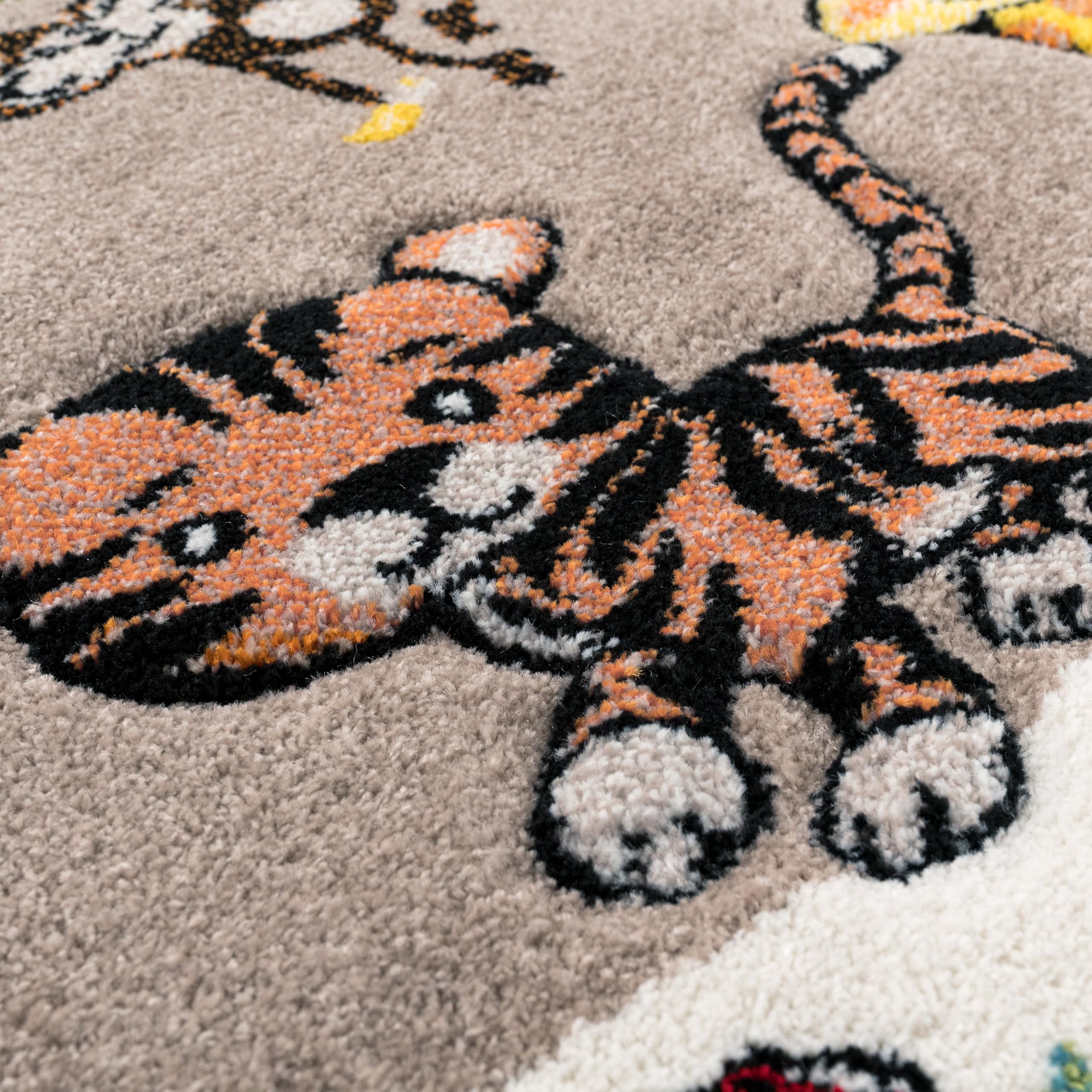 Tapis enfant motif animaux forêt écru bleu 120x170 Forest | Maisons du Monde