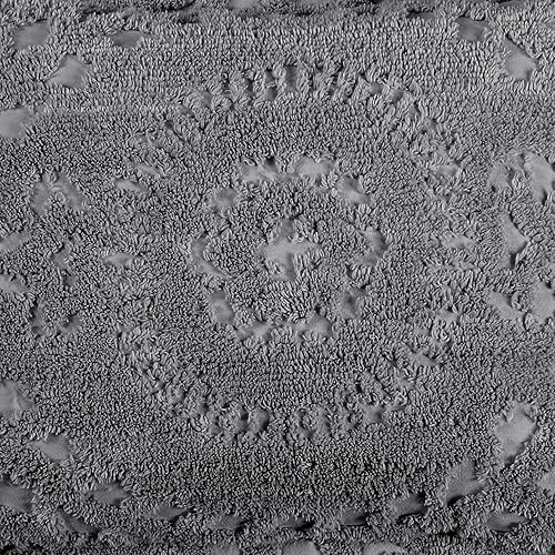 Miniatura 4 de Better Trends - Cubrecama 100% algodón de la colección Rio, con diseño floral, tamaño King, color gris