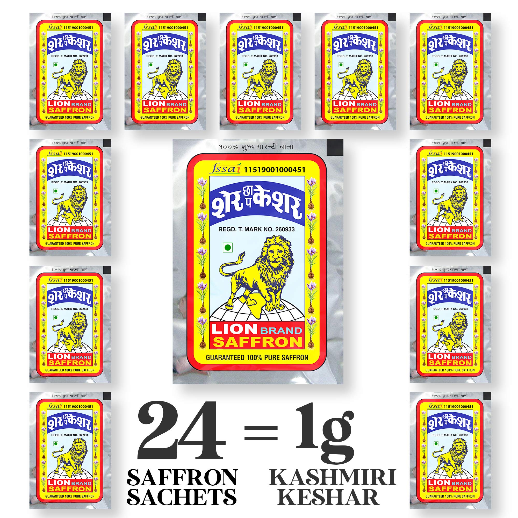 Buy Lion Brand Saffron, Single Use Saffron Sachets/Packets with Pure