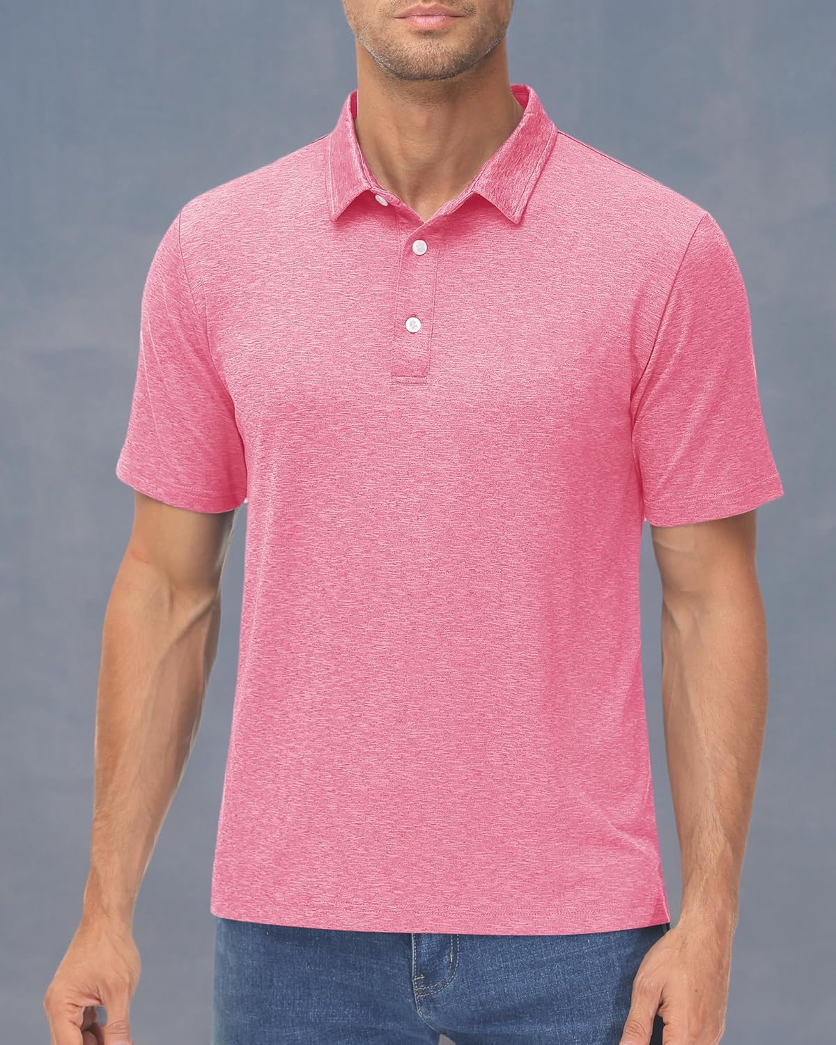 MAGCOMSEN Mens Polo Shirts Short Sleeve Moisture Wicking Performance Collared Shirt 3 Button Casual Work Golf Polos