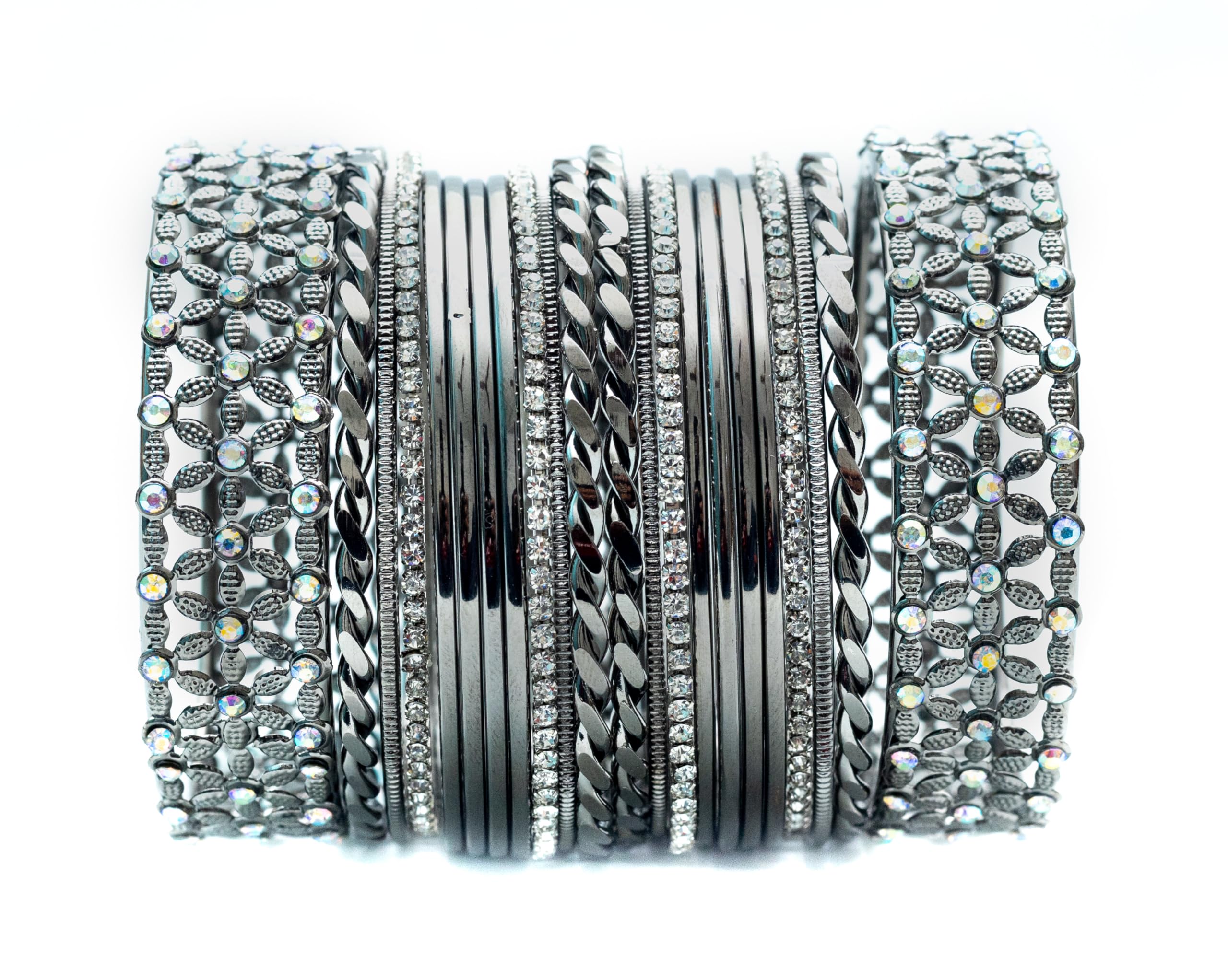Swara Creations Traditional Silver Plated Oxidized Bangles Set for Women and Girls|22 Bangles (B0CTSYX1ZR) Amazon Price History, Amazon Price Tracker