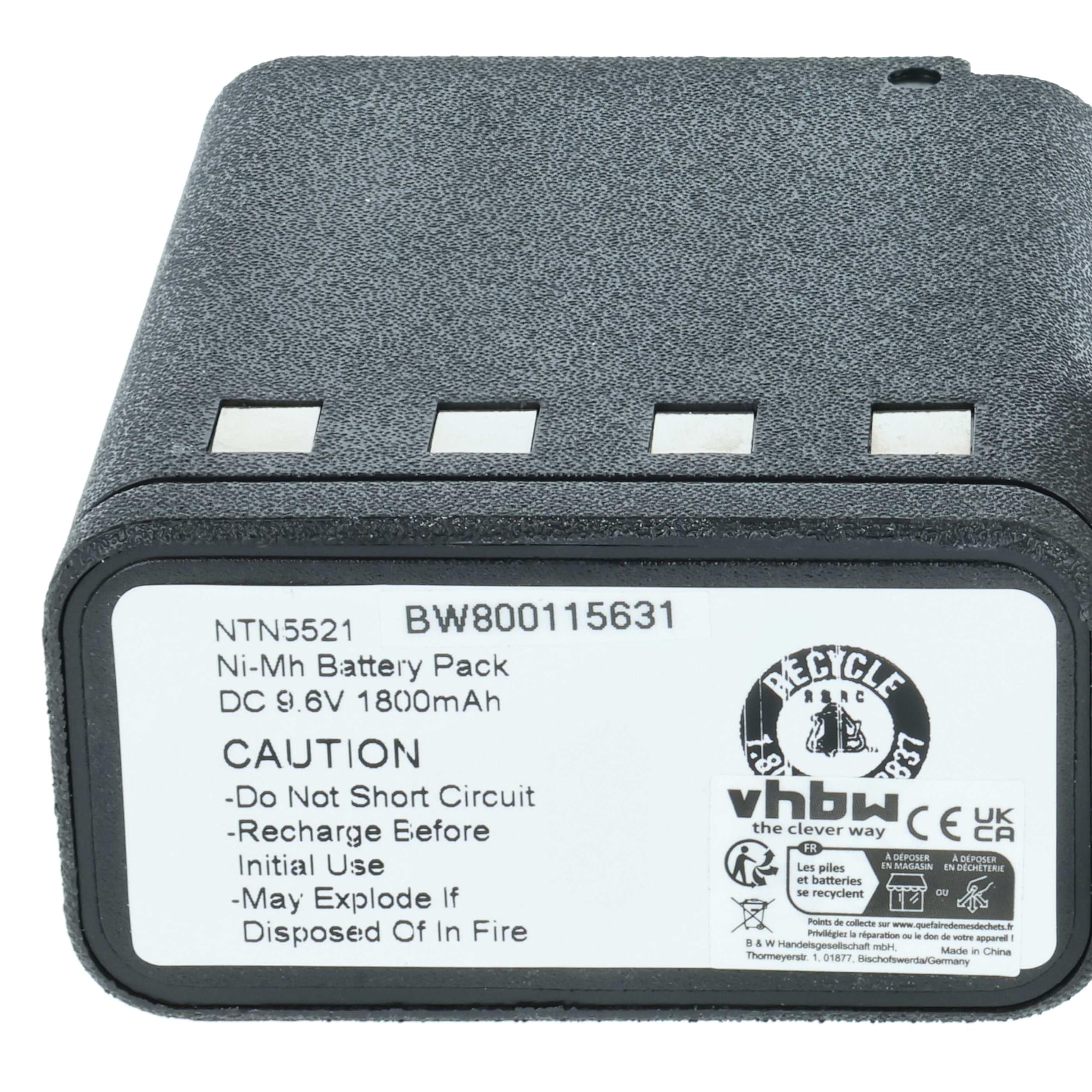 vhbw 5x bateria kompatybilna z Bullard BST, BSX Radio (1800 mAh, 9,6 V, NiMH)