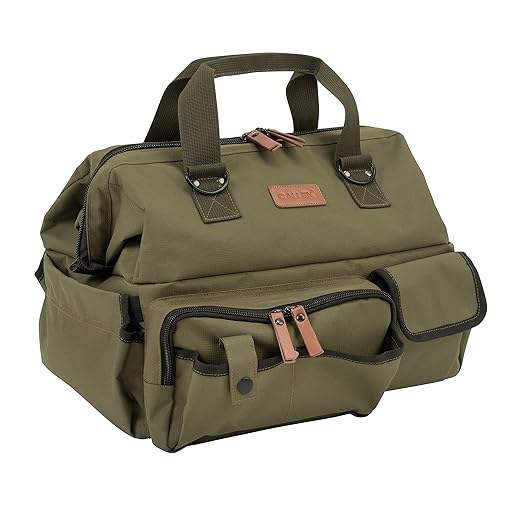 Allen Company Triumph Ripstop Range Bag & Handgun Mat, Includes Fold-Up Pistol Mat, Lockable, 14.75 l x 10 W x 12 H inches, 1220 CU in / 20 L, Olive Green