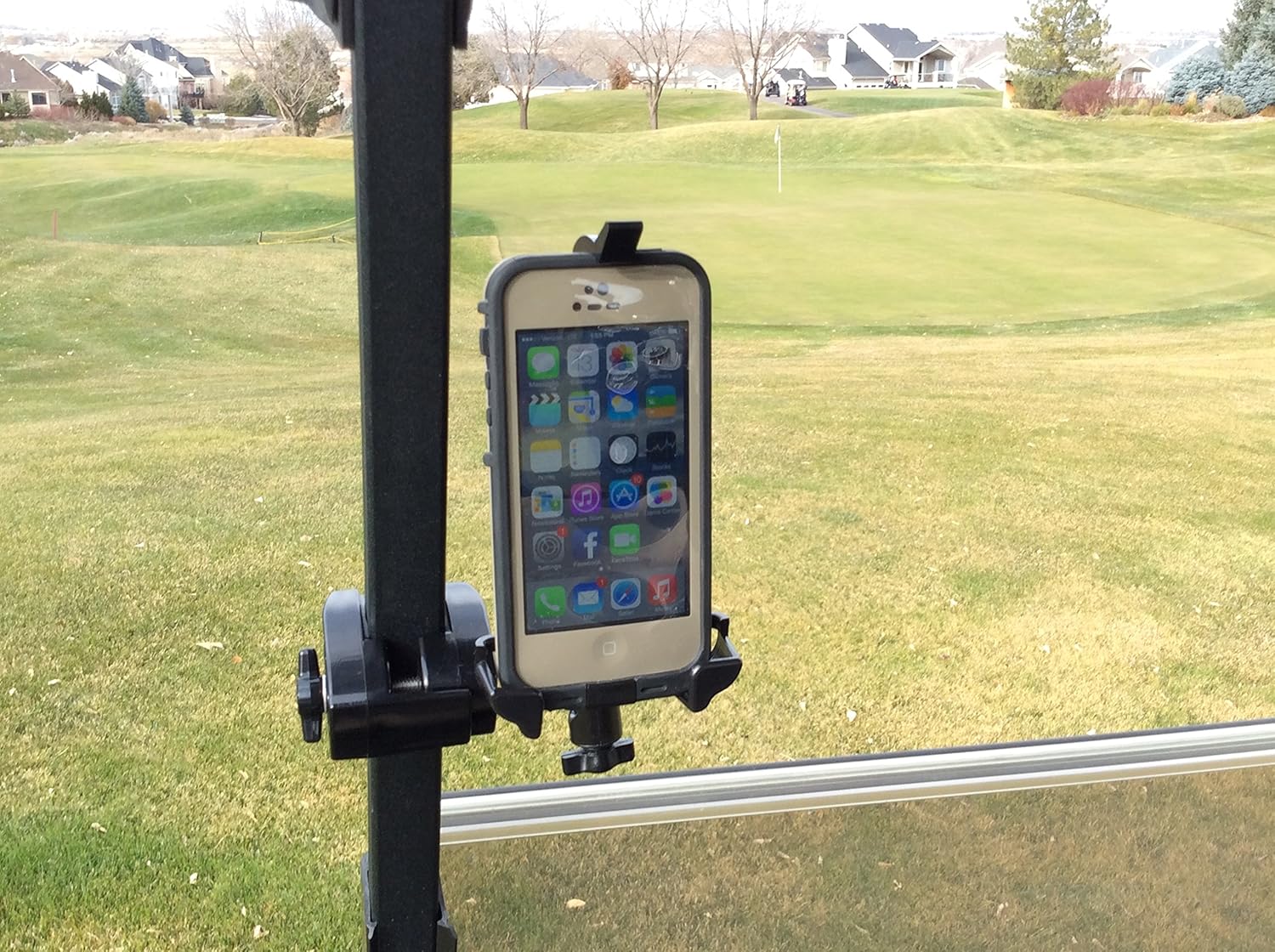 Caddie Buddy iPhone Golf Cart Mount - Fits All iPhones Less Than 2.8 inches Wide 5 6 7 8 10 (not 6+7+ 8+)
