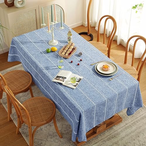 Miniatura 4 de Chassic - Mantel de lino con estilo rústico de granja de 54 x 72 pulgadas, mantel resistente a las arrugas y lavable para mesas de comedor pequeñas