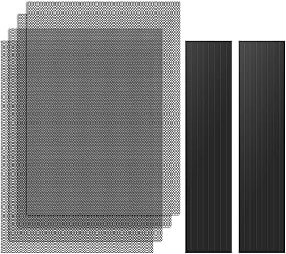 MoKo 400x300mm DIY PC Case Dust Mesh Filter, [4 Pack] PVC Dustproof Magnetic Dust Filter Cover, PC Mesh Grill with Magnetic Frame Strip Computer Cooler Fan Dust Filter for Computer PC Case, Black