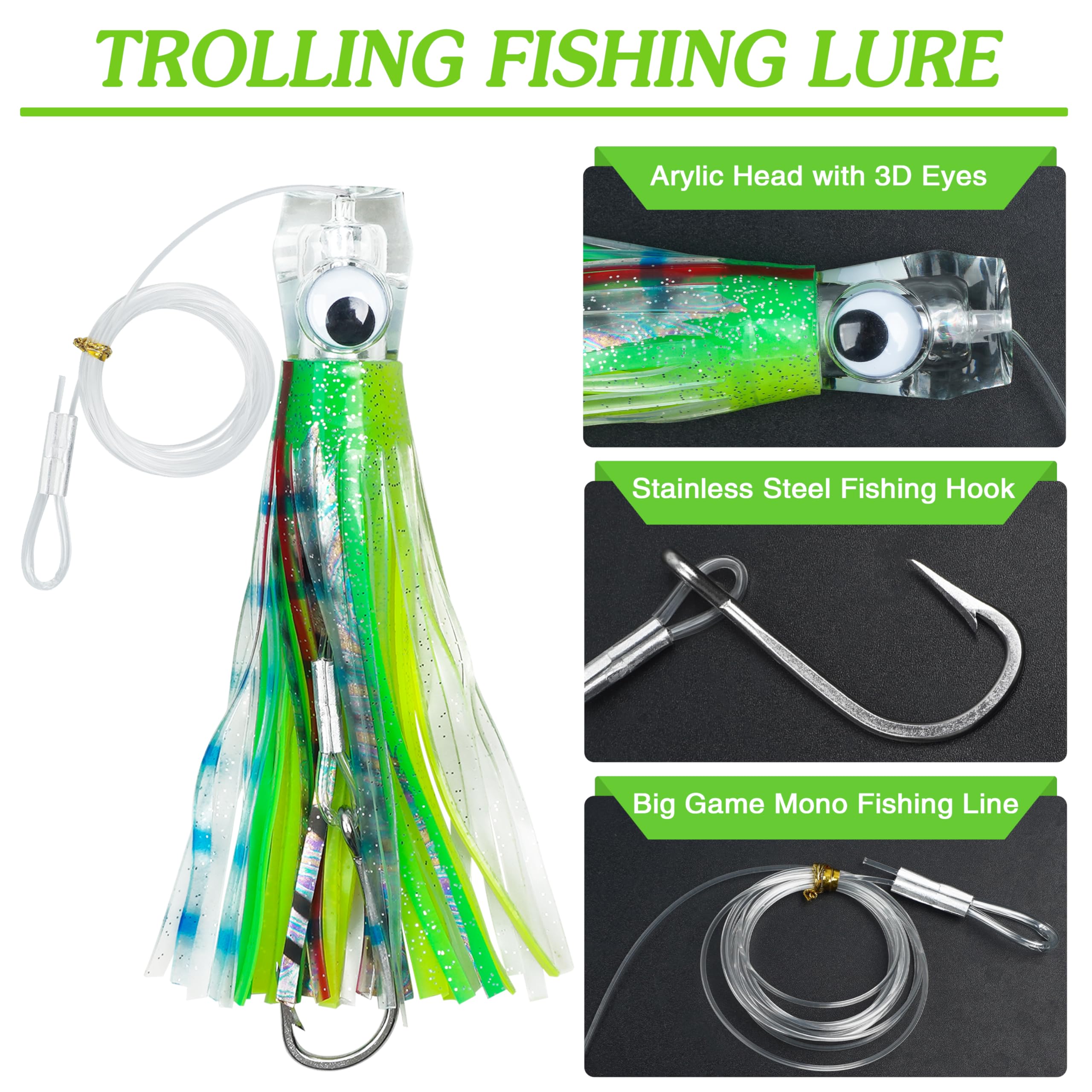 Snapklik.com : Saltwater Fishing Lures 6/9inch Trolling Lures For ...