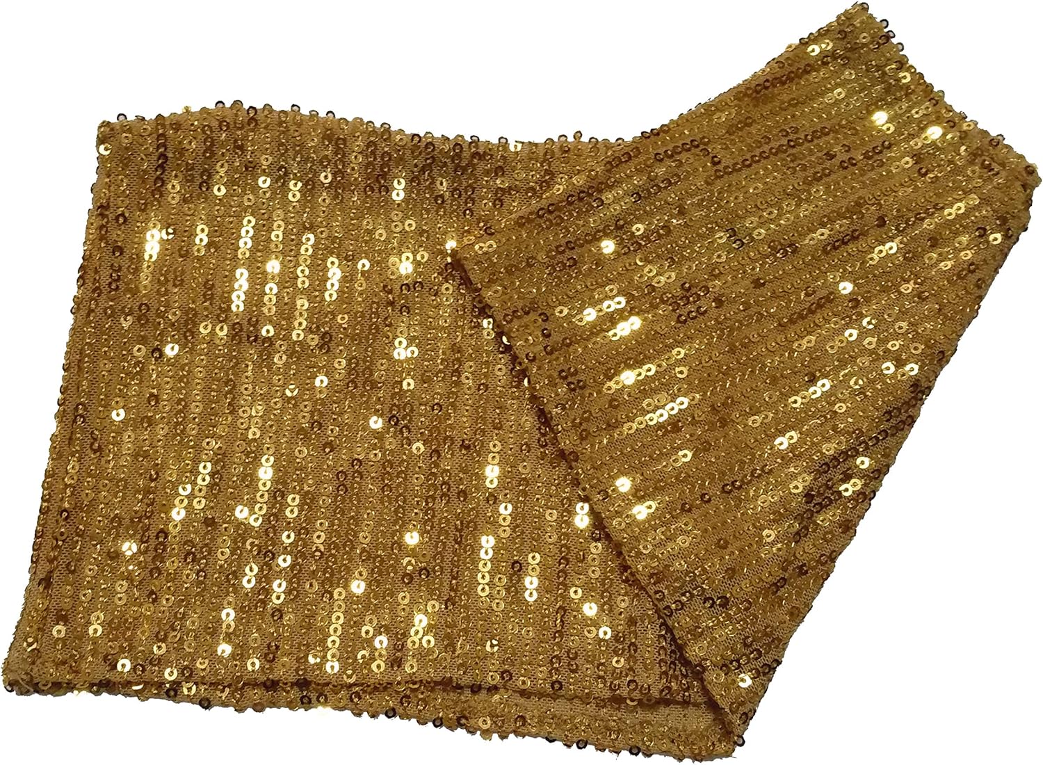 High Elastic Sequin Chair Sashes Bands for Wedding Party Decoration Soft Sashes, Shining Sequin Chair Bows for Party Decoration Home (50PCS, Gold)